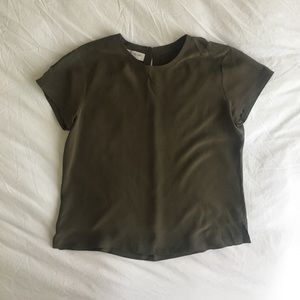 Jones New York Olive Green 100% Silk Top